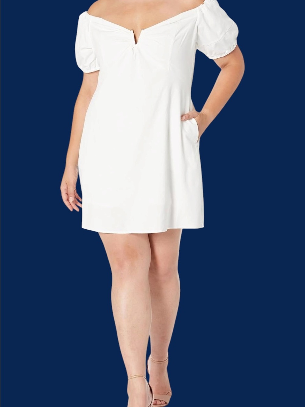 City Chic Sweet Paradise Off the Shoulder Plus Dress Size 22 MSRP $109 NWT - Picture 3 of 12